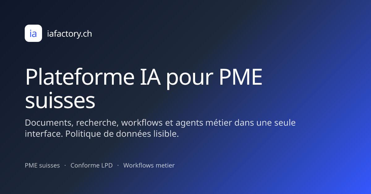 iafactory — plateforme IA pour PME suisses
